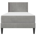 vidaXL Rám postele s matracom Svetlosivá 90 x 190 cm Zamat – Obrázok 6