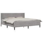 vidaXL Rám postele s matracom Svetlosivá 180 x 200 cm Zamat – Obrázok 2