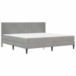 vidaXL Rám postele s matracom Svetlosivá 180 x 200 cm Zamat – Obrázok 3