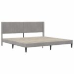 vidaXL Rám postele s matracom Svetlosivá 180 x 200 cm Zamat – Obrázok 4