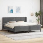 vidaXL Rám postele s matracom Tmavo šedá 180 x 200 cm Zamat