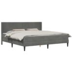 vidaXL Rám postele s matracom Tmavo šedá 180 x 200 cm Zamat – Obrázok 2