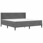 vidaXL Rám postele s matracom Tmavo šedá 180 x 200 cm Zamat – Obrázok 3