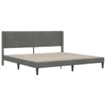 vidaXL Rám postele s matracom Tmavo šedá 180 x 200 cm Zamat – Obrázok 4