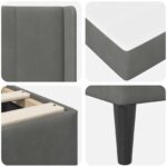 vidaXL Rám postele s matracom Tmavo šedá 180 x 200 cm Zamat – Obrázok 9