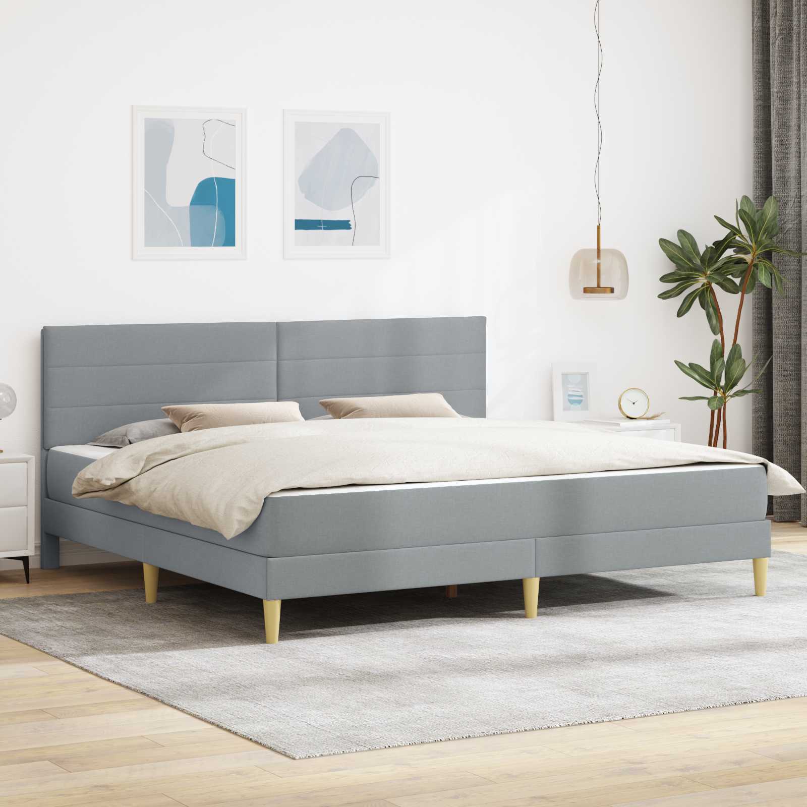 3415253_1.jpg vidaXL Rám postele s matracom Svetlosivá 180 x 200 cm látka – Obrázok 1