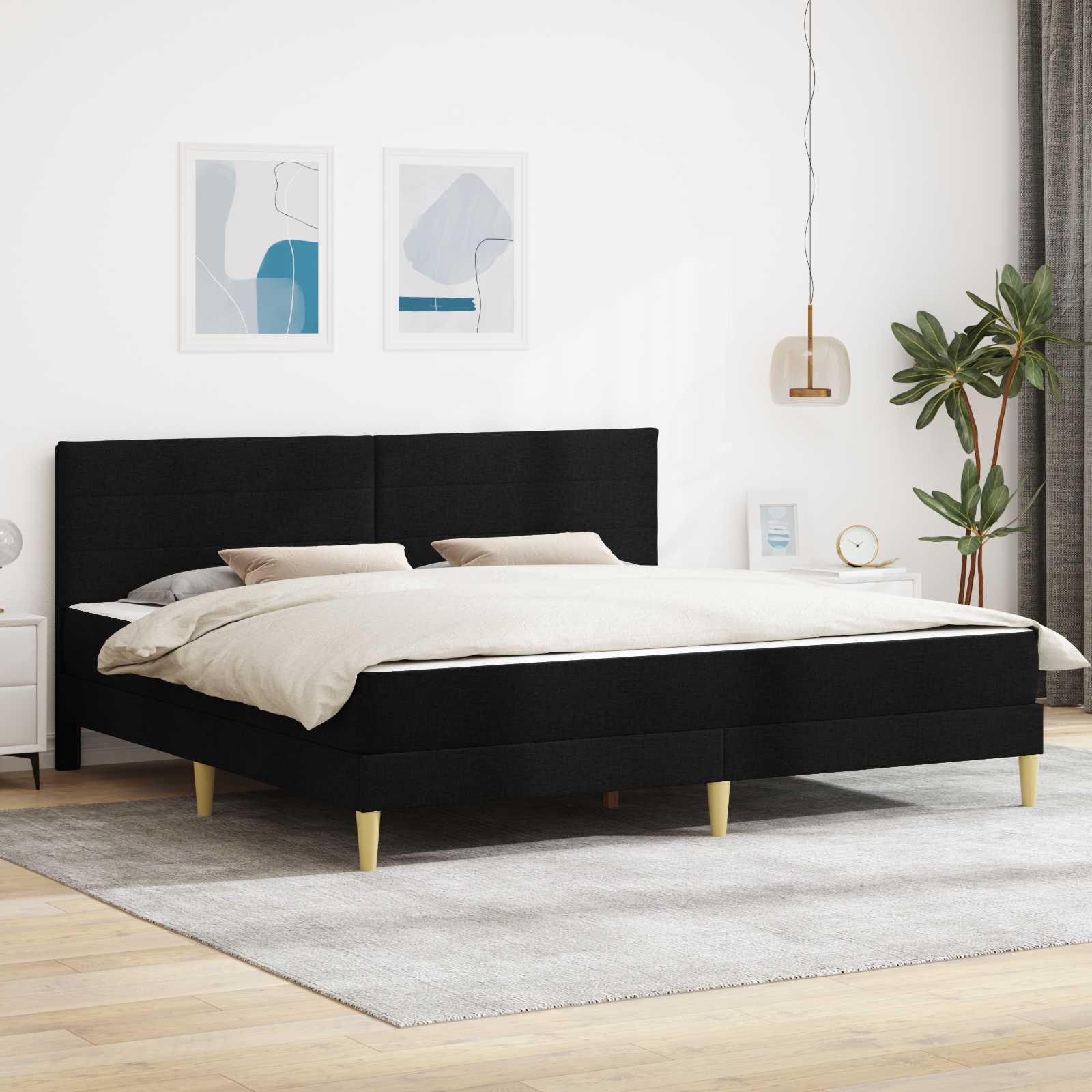 3415255_1.jpg vidaXL Rám postele s matracom Čierny 180 x 200 cm látka – Obrázok 1