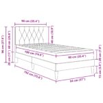 vidaXL Rám postele s matracom Svetlosivá 90 x 190 cm Zamat – Obrázok 11