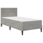 vidaXL Rám postele s matracom Svetlosivá 90 x 190 cm Zamat – Obrázok 3