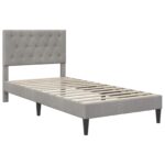 vidaXL Rám postele s matracom Svetlosivá 90 x 190 cm Zamat – Obrázok 4