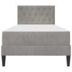 vidaXL Rám postele s matracom Svetlosivá 90 x 190 cm Zamat – Obrázok 6
