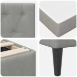 vidaXL Rám postele s matracom Svetlosivá 90 x 190 cm Zamat – Obrázok 9