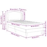 vidaXL Rám postele s čelnou doskou Sivá 90 x 190 cm Umelá koža – Obrázok 12