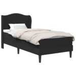 vidaXL Rám postele s čelnou doskou Čierna 90 x 190 cm Umelá koža – Obrázok 2