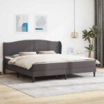 vidaXL Rám postele s čelnou doskou Sivá 180 x 200 cm Umelá koža