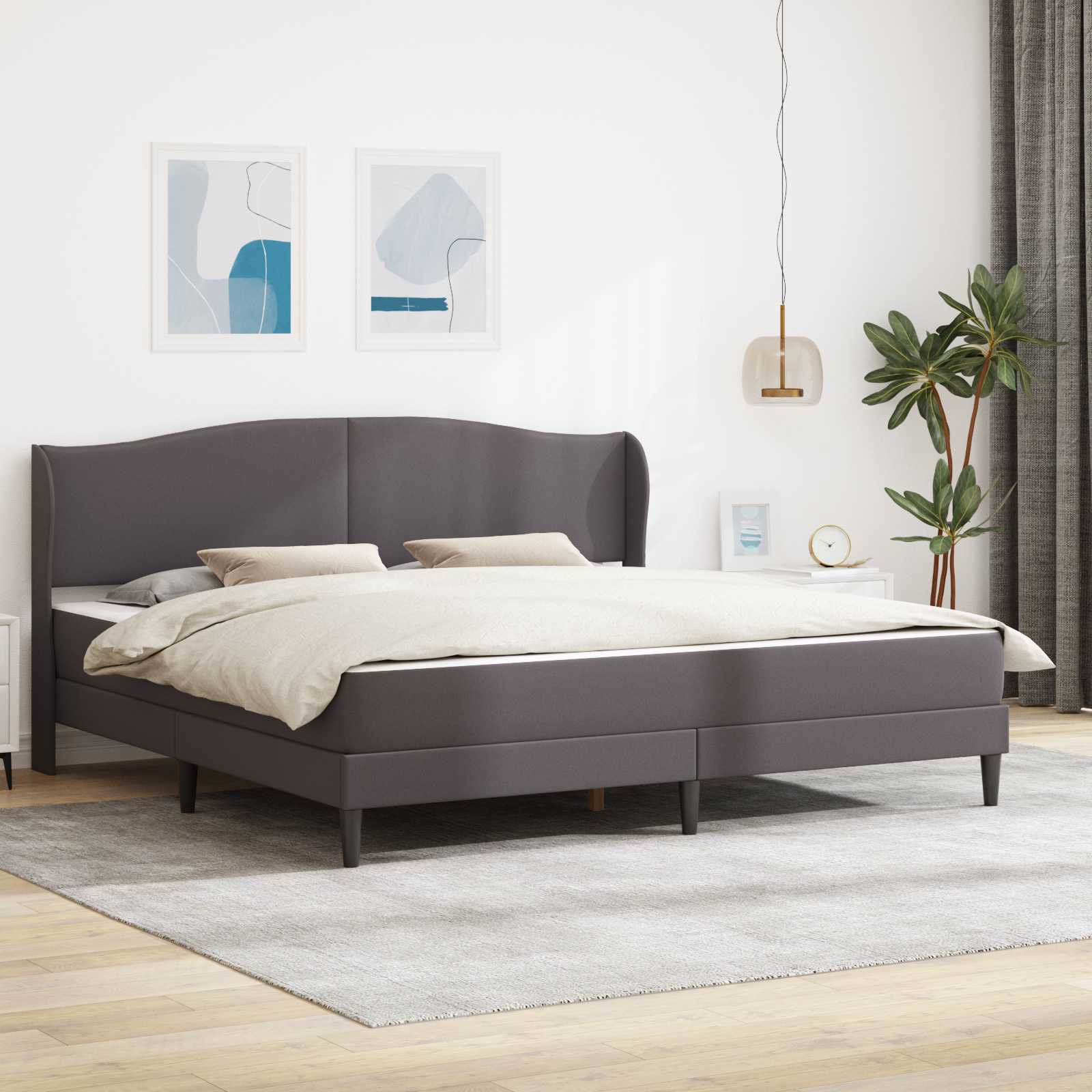 3415271_1-14.jpg vidaXL Rám postele s čelnou doskou Sivá 180 x 200 cm Umelá koža – Obrázok 1