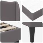 vidaXL Rám postele s čelnou doskou Sivá 180 x 200 cm Umelá koža – Obrázok 9