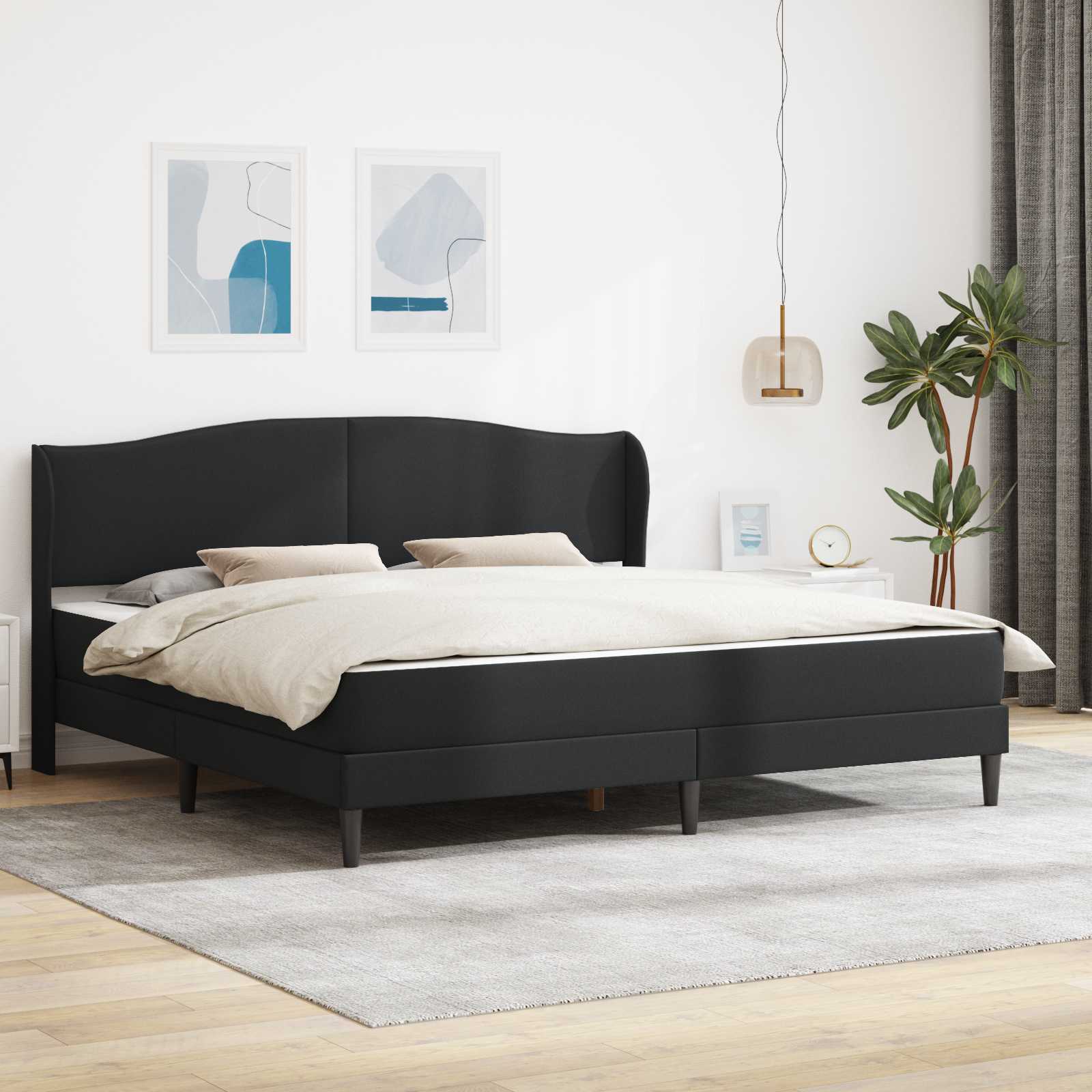 3415272_1.jpg vidaXL Rám postele s čelnou doskou Čierna 180 x 200 cm Umelá koža – Obrázok 1