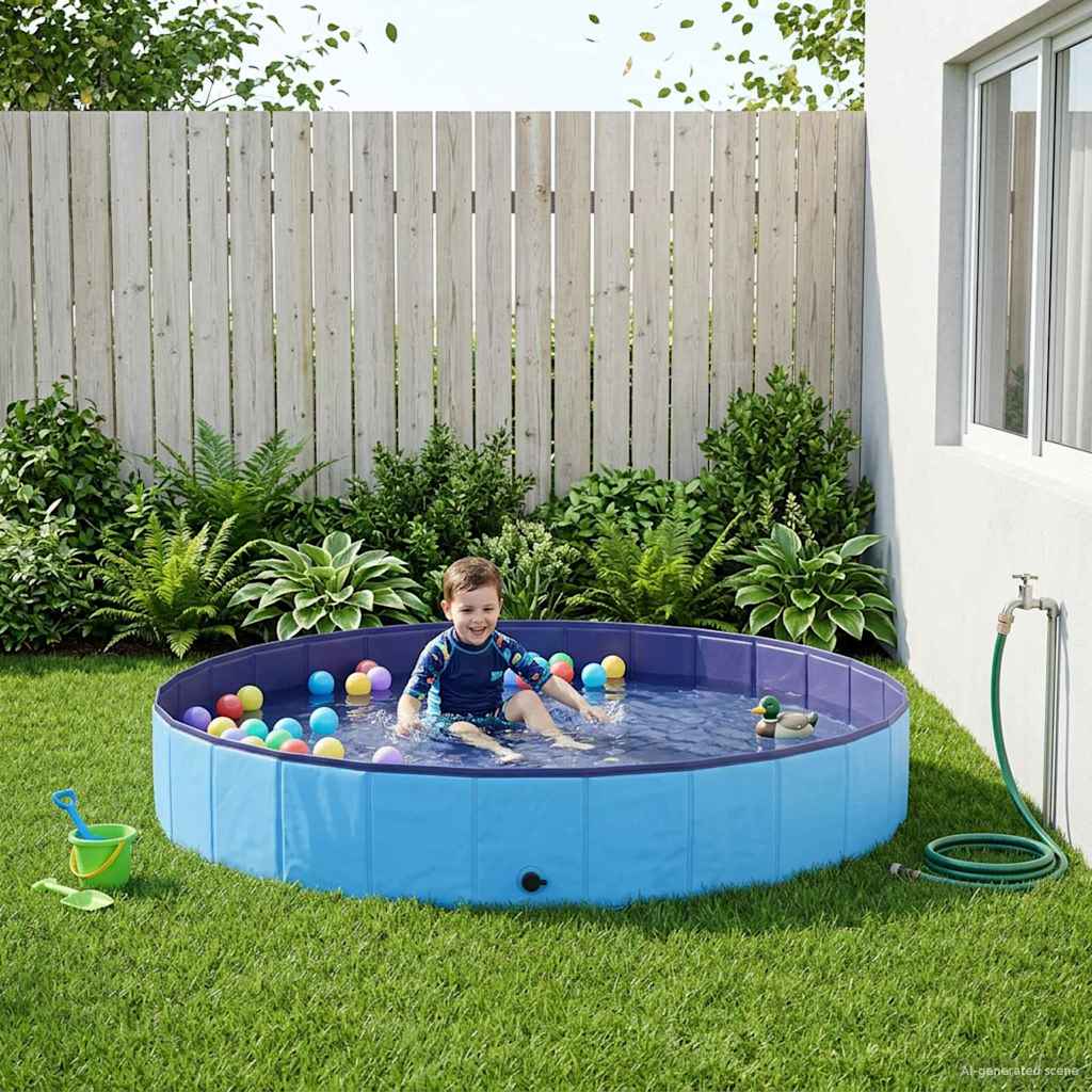 3416323_1.jpg vidaXL Detský bazén Modrá Ø200 x 30 cm Hrubý PVC a konštruované drevo – Obrázok 1
