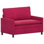 vidaXL Sada pohoviek 2 pcs Víno červené Zamat – Obrázok 4
