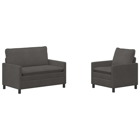 vidaXL Sada pohoviek 2 pcs Tmavosivá Látka – Obrázok 2