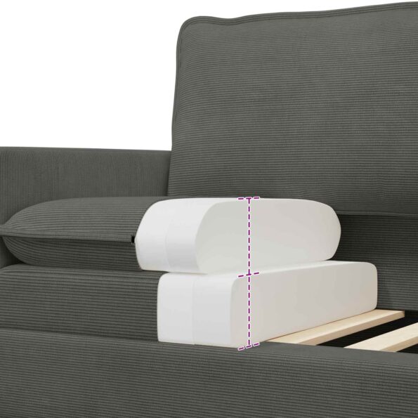 vidaXL Sada pohoviek 2 pcs Tmavosivá Látka – Obrázok 6