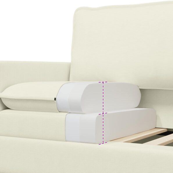 vidaXL Sada pohoviek 2 pcs Krémová Látka – Obrázok 6