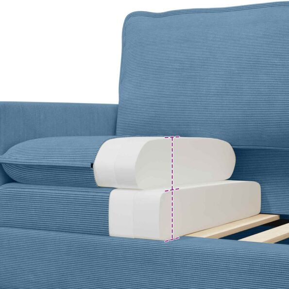 vidaXL Sada pohoviek 2 pcs Modrá Látka – Obrázok 6