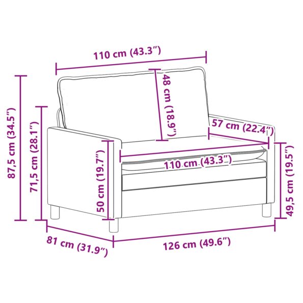 vidaXL Sada pohoviek 2 pcs Modrá Látka – Obrázok 9