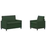 vidaXL Sada pohoviek 2 pcs Jungle Green Látka – Obrázok 2