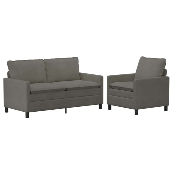 vidaXL Sada pohoviek 2 pcs Svetlosivá Látka – Obrázok 2