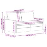 vidaXL Sada pohoviek 2 pcs Modrá Látka – Obrázok 9