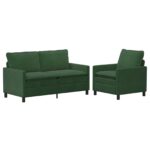 vidaXL Sada pohoviek 2 pcs Jungle Green Látka – Obrázok 2