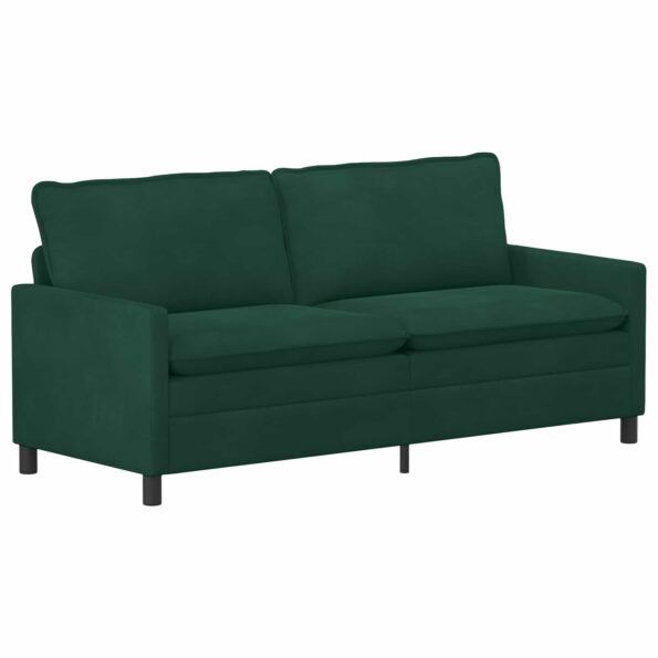 vidaXL Sada pohoviek 2 pcs Tmavozelená Zamat – Obrázok 3