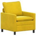 vidaXL Sada pohoviek 2 pcs Žltá Zamat – Obrázok 4