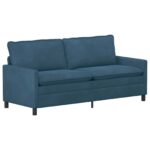 vidaXL Sada pohoviek 2 pcs Modrá Zamat – Obrázok 3