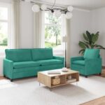 vidaXL Sada pohoviek 2 pcs Tyrkysová Zamat