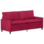 vidaXL Sada pohoviek 2 pcs Víno červené Zamat – Obrázok 3