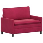 vidaXL Sada pohoviek 2 pcs Víno červené Zamat – Obrázok 4