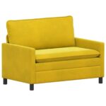 vidaXL Sada pohoviek 2 pcs Žltá Zamat – Obrázok 4