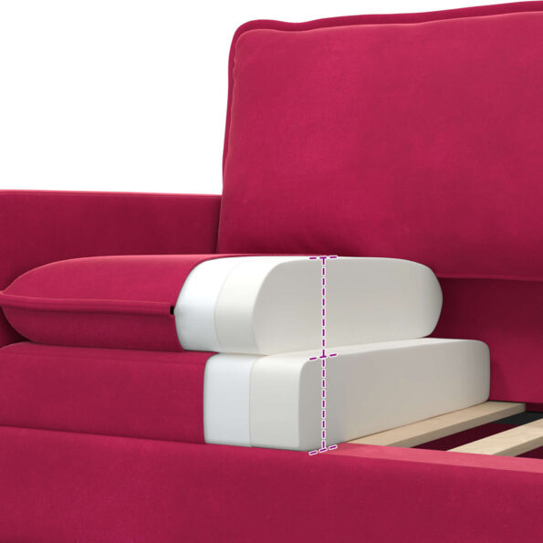 vidaXL Sada pohoviek 2 pcs Víno červené Zamat – Obrázok 6