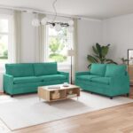vidaXL Sada pohoviek 2 pcs Tyrkysová Zamat