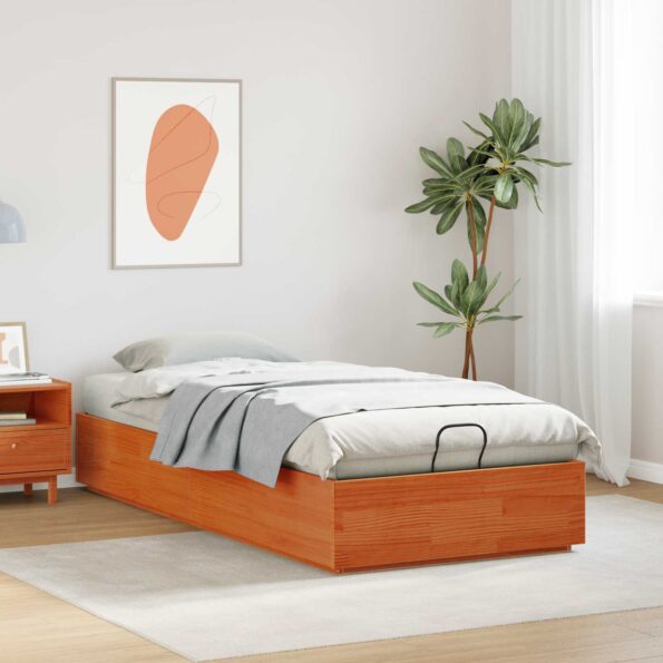 vidaXL Otomanový posteľný rám Vosková Hnedá 90 x 200 cm – Obrázok 4
