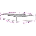 vidaXL Otomanový posteľný rám Vosková Hnedá 135 x 190 cm – Obrázok 12