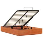 vidaXL Otomanový posteľný rám Vosková Hnedá 135 x 190 cm – Obrázok 5