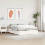 vidaXL Otomanový posteľný rám Biely 150 x 200 cm Masívna borovica – Obrázok 4