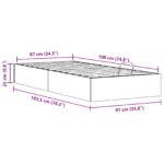 vidaXL Posteľový rám s úložným priestorom Biely 90 x 190 cm – Obrázok 12