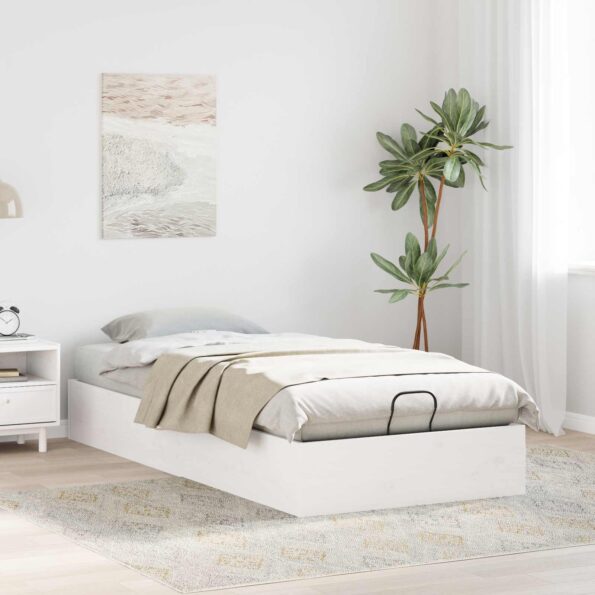 vidaXL Posteľový rám s úložným priestorom Biely 80 x 200 cm – Obrázok 4