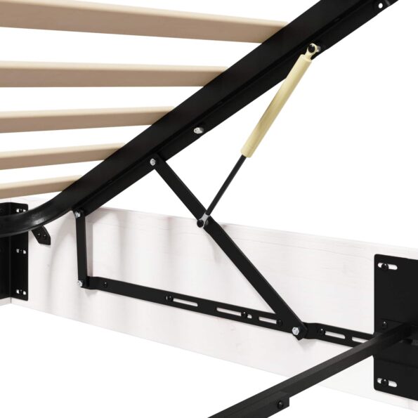 vidaXL Posteľový rám s úložným priestorom Biely 90 x 200 cm – Obrázok 11