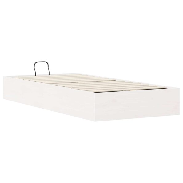 vidaXL Posteľový rám s úložným priestorom Biely 90 x 200 cm – Obrázok 9